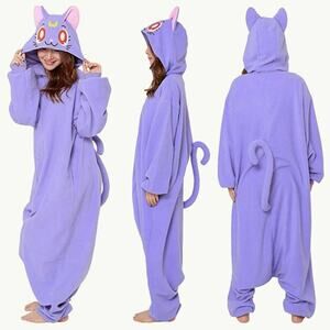Sailor Moon Luna Kigurumi Pajamas Loungewear Costume Cosplay Adult OS Licensed